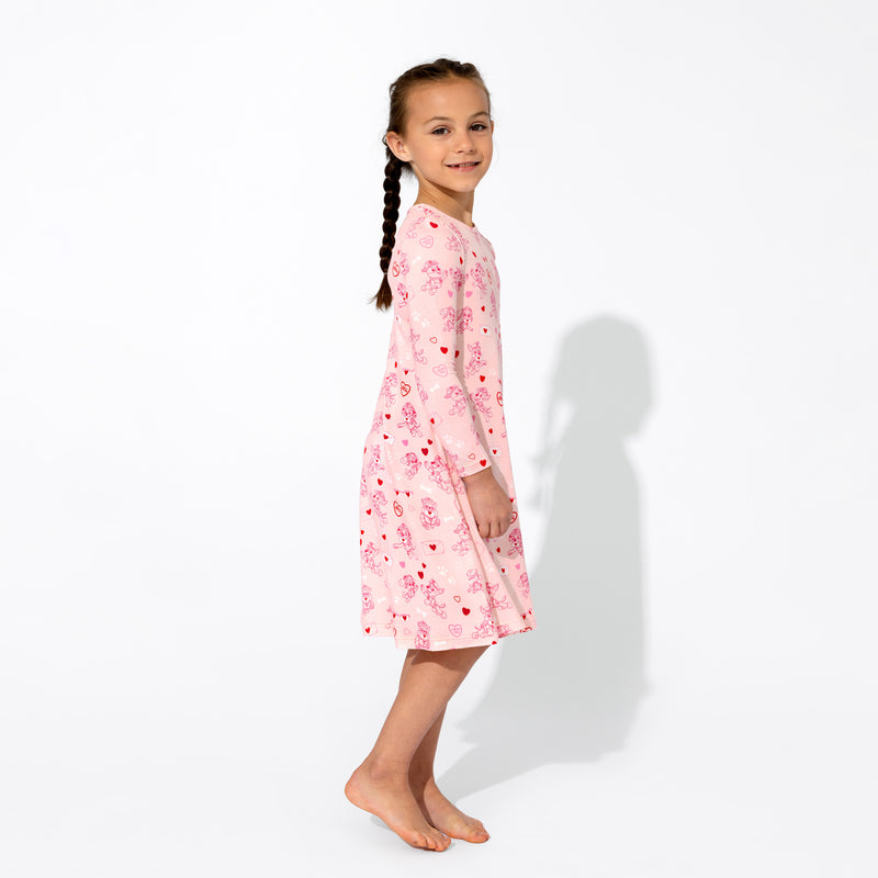 PAW Patrol: Love Paws Pink Bamboo Girls' Long Sleeve Dress