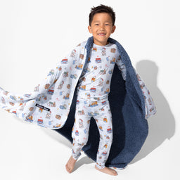 Milk & Cookies Blue Bamboo Convertible Footie - image 1