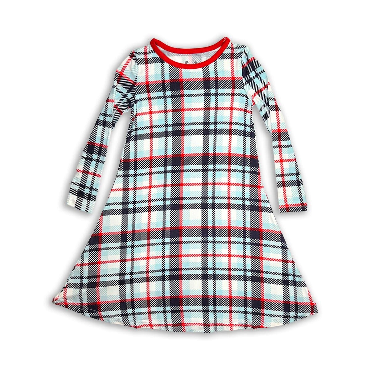 Twinkling Traditions: Original Holiday Plaid Bamboo Girls' Dress - Bellabu Bear Twinkling Traditions: Original Holiday Plaid Bamboo Girls' Dress - Bellabu Bear