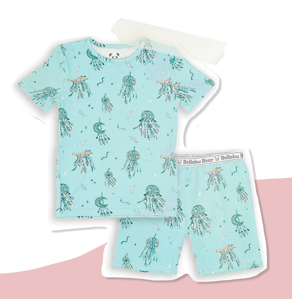 Dream Catcher Bamboo Shorts Set Blue