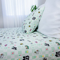 Minecraft Sleep Repeat Bamboo Bed Sheet Set