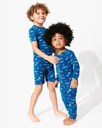 Monaco Blue Bamboo Kids Pajama Short Set