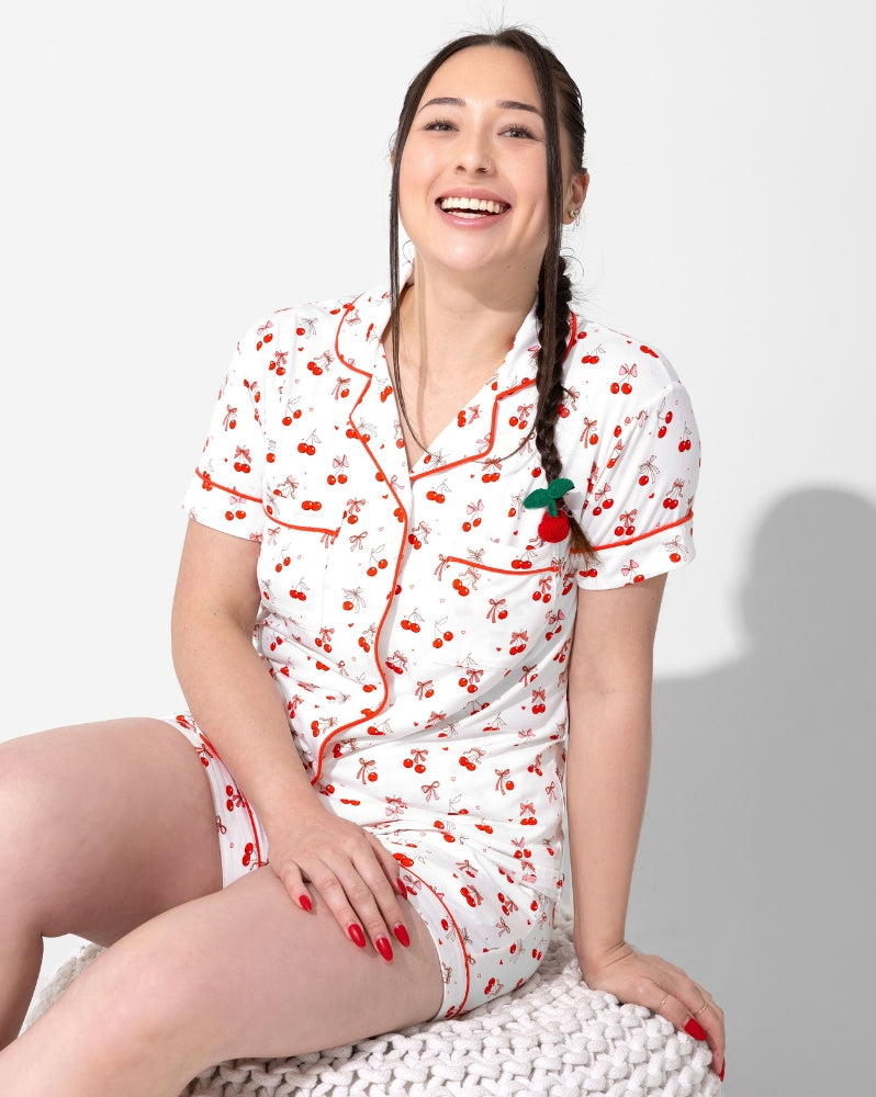 Cherry On Top Bamboo Women's Pajama Short Set