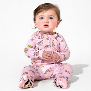 Easter Bunny Pink Bamboo Convertible Footie