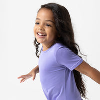 Poppin Purple Bamboo Girls' Short Sleeve Dress