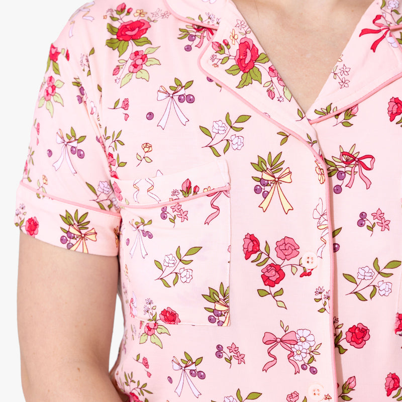 Bows & Blooms Bamboo Women's Pajama Short Set