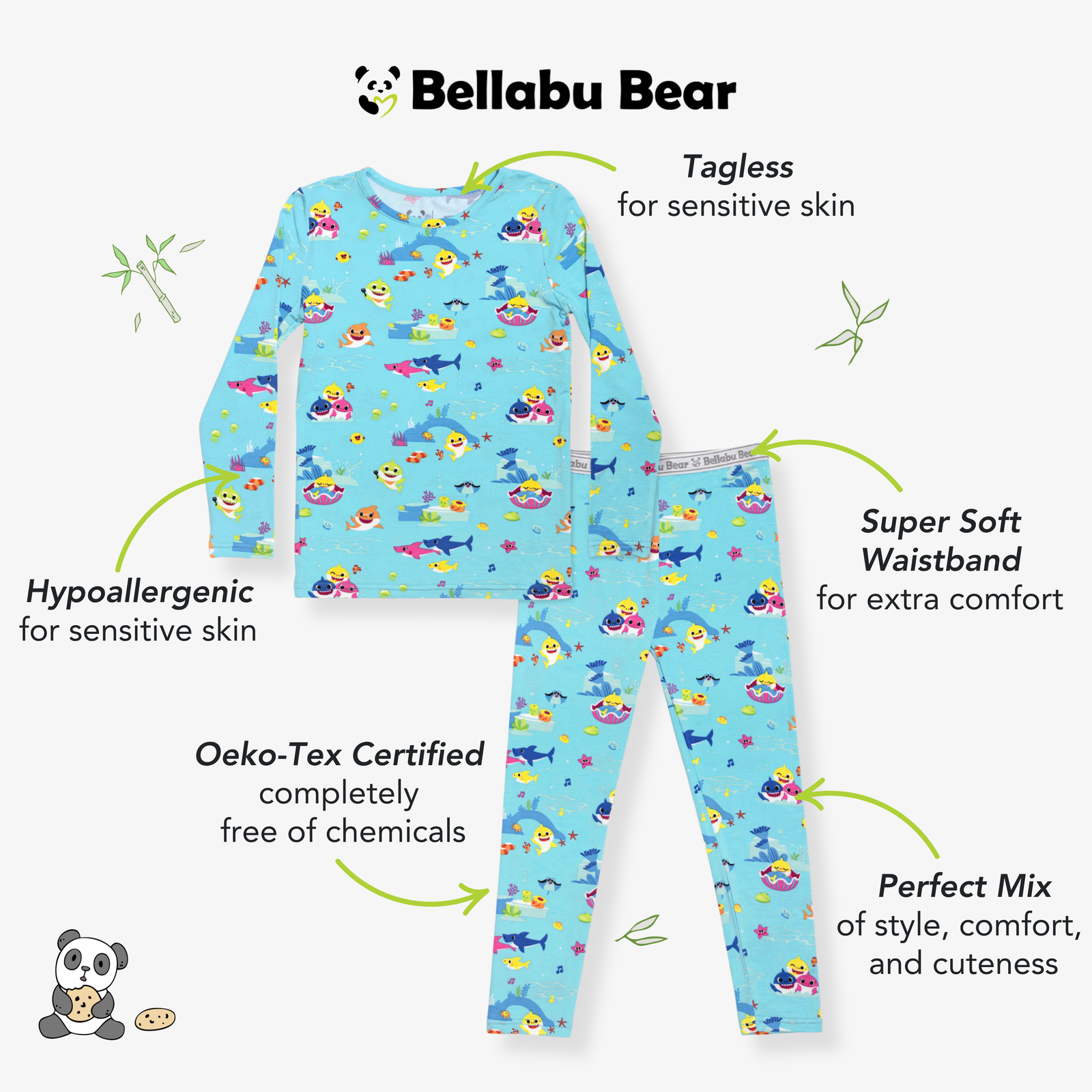 Baby Shark Bamboo Kids Pajamas