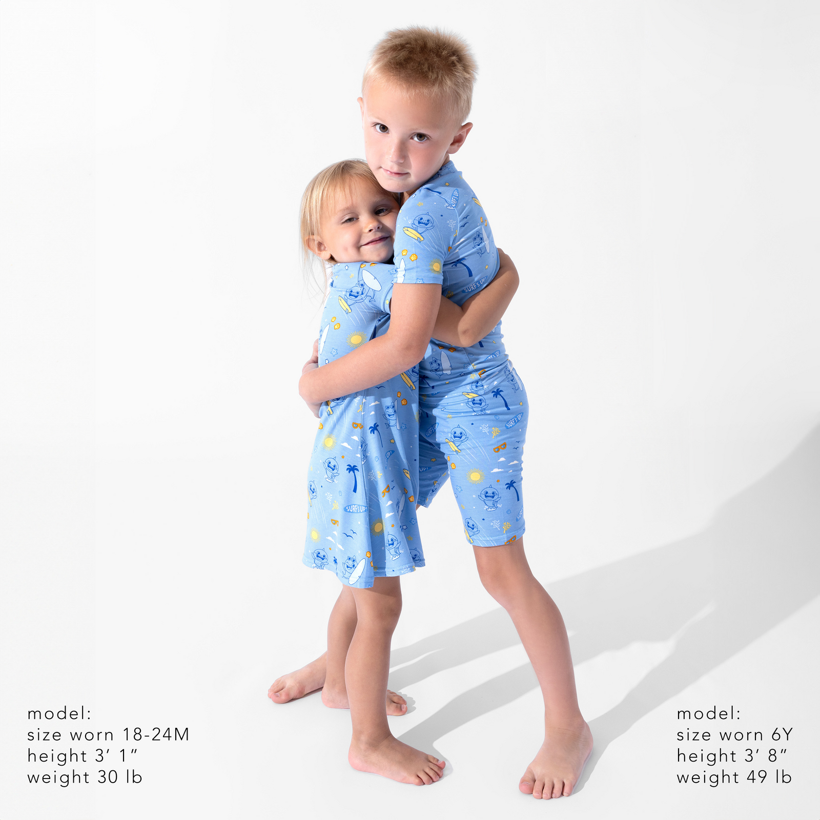 Baby Shark Surf Bamboo Girls' Short Sleeve Dress