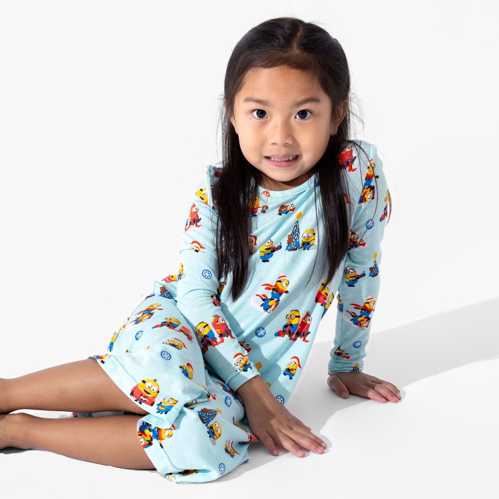 Merry Minions Holiday Bamboo Girls' Long Sleeve Dress