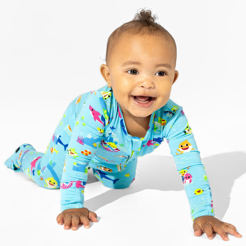 Baby Shark Bamboo Convertible Footie