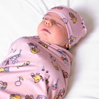 Easter Bunny Pink Bamboo Swaddle & Beanie Set
