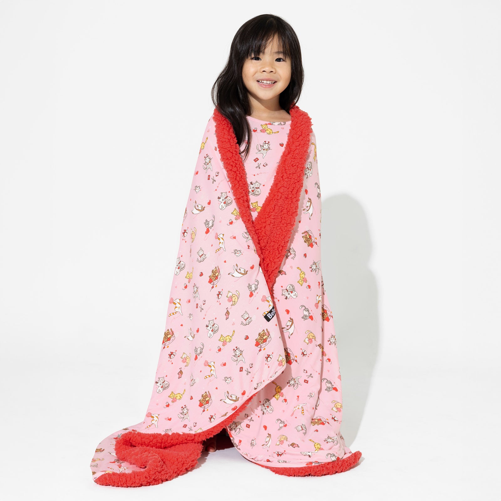 Love Kittens Bamboo Sherpa Blanket