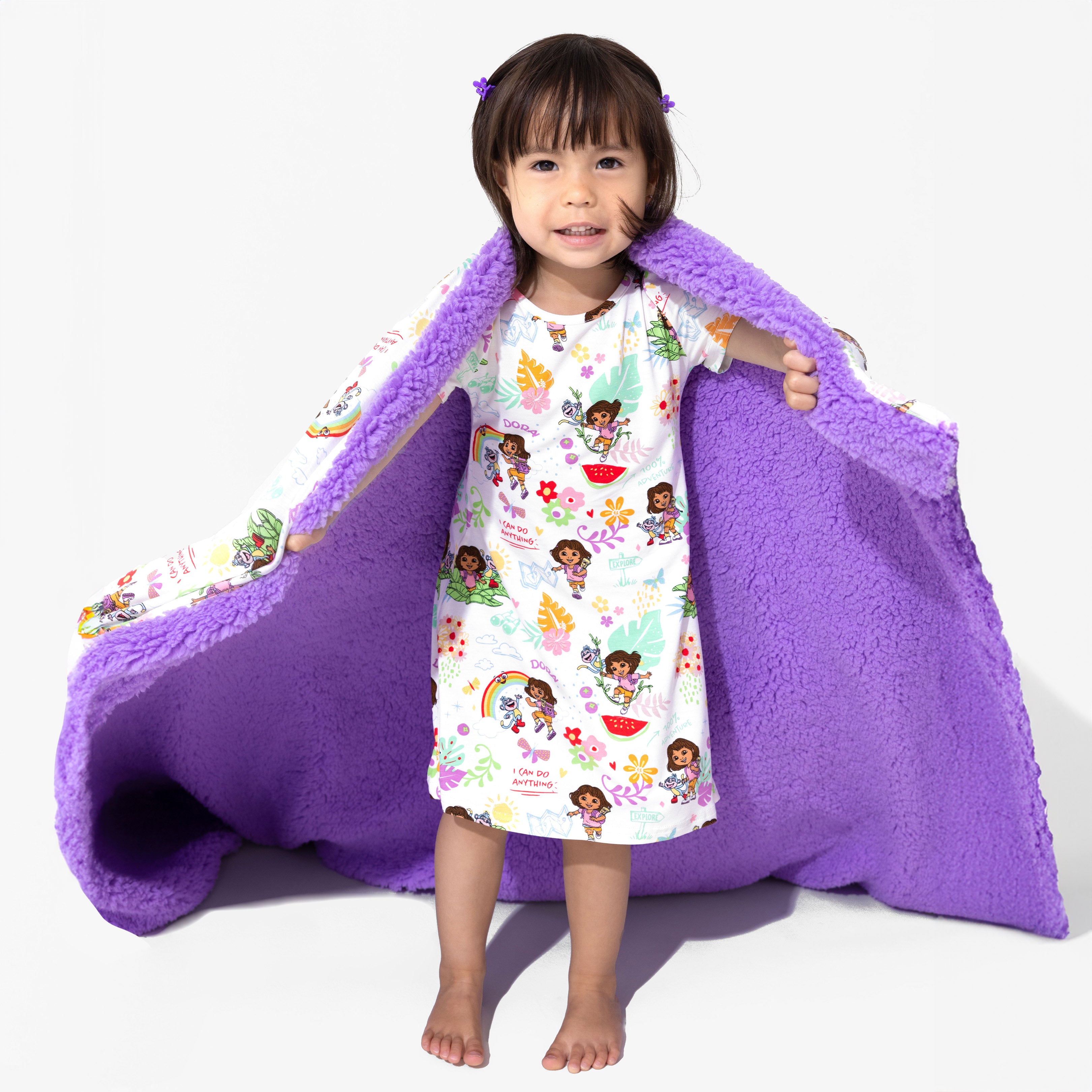 Dora: Tropical Dreams Bamboo Sherpa Blanket - Cozy & Playful