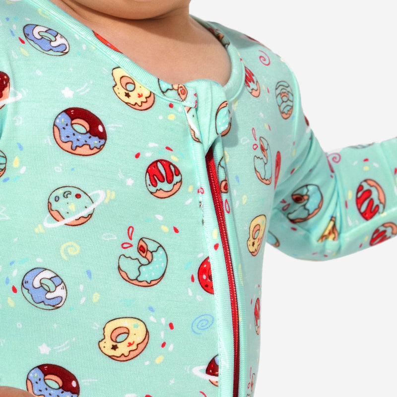 Blue Space Donut Bamboo Convertible Footie