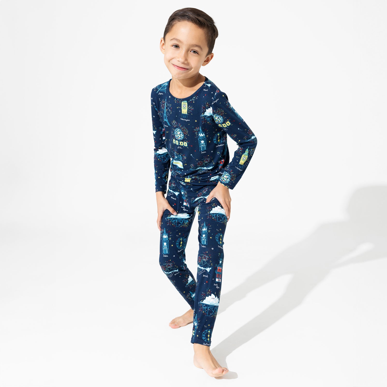 New Year's Worldwide Countdown Bamboo Kids Pajamas