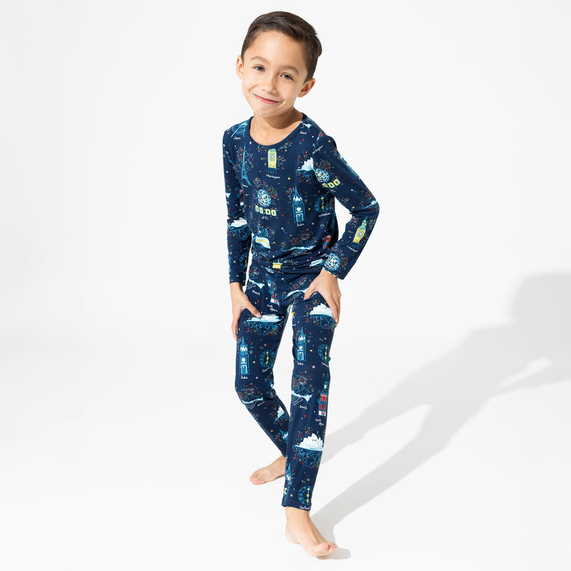 New Year's Worldwide Countdown Bamboo Kids Pajamas
