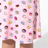 Pink Space Donut Bamboo Girls' Sleeveless Dress