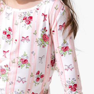 Floral Stripes Bamboo Kids Pajamas
