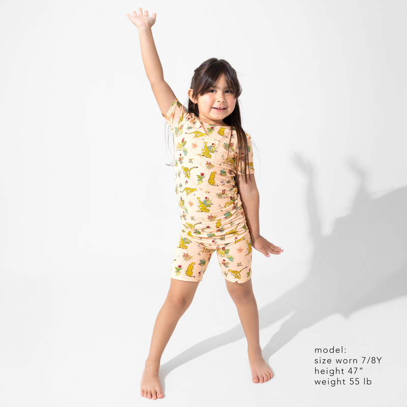 Pounce In Paradise Cheetah Bamboo Kids Pajama Short Set