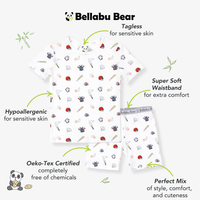 Baseball Bamboo Kids Pajama Short Set