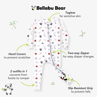 Baseball Bamboo Convertible Footie