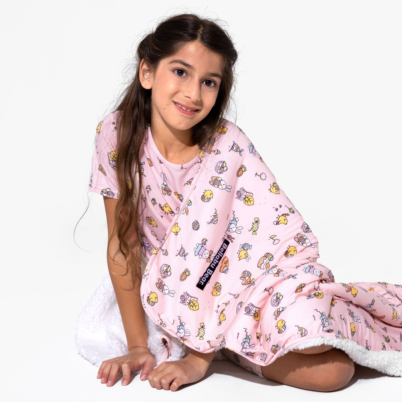 Easter Bunny Pink Bamboo Blanket