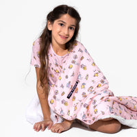 Easter Bunny Pink Bamboo Blanket