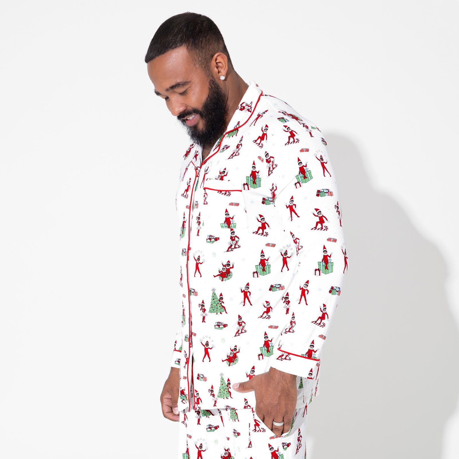 mens christmas pajamas dress Leveret Mens Cotton Red & White Reindeer Pajamas Leveret Clothing