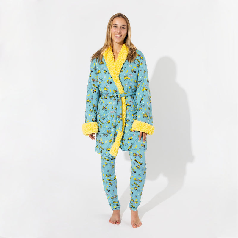 Minions Bello Banana Bamboo Adult Sherpa Bathrobe