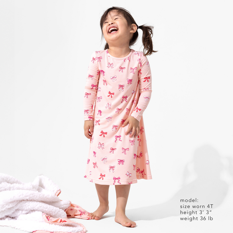 Take A Bow Bamboo Girls' Long Sleeve Dress