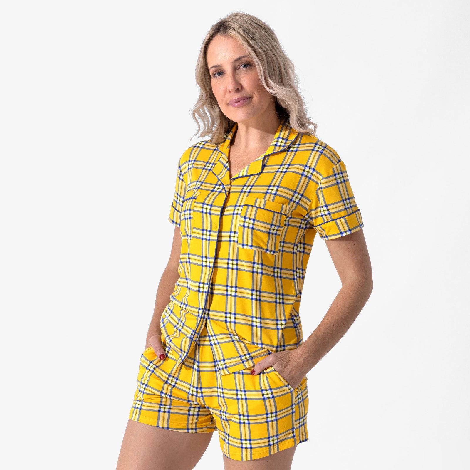 Clueless Total Betty Plaid Bamboo Women's Pajama Short Set