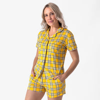 Clueless Total Betty Plaid Bamboo Women's Pajama Short Set