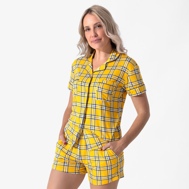 Clueless Total Betty Plaid Bamboo Women's Pajama Short Set