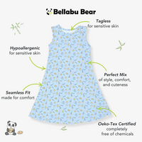 Milk & Cookies Blue Bamboo Girls' Sleeveless Dress