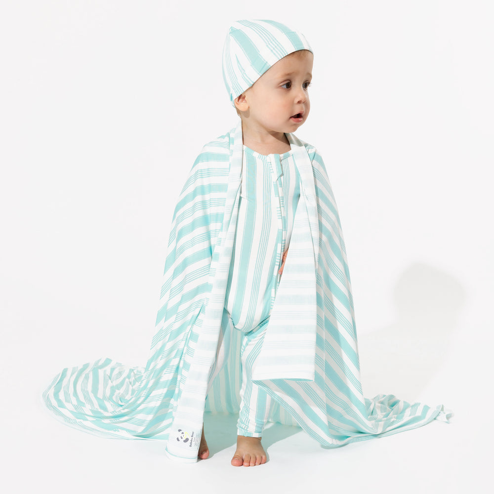 Slumber Stripes Bamboo Swaddle & Beanie Set