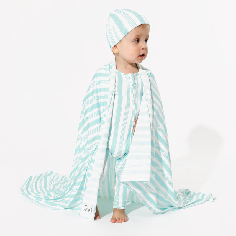 Slumber Stripes Bamboo Swaddle & Beanie Set