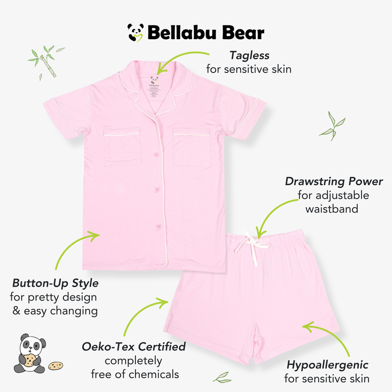 Blush Pink Bamboo Women's Pajama Short Set