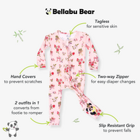 Bows & Blooms Bamboo Convertible Footie