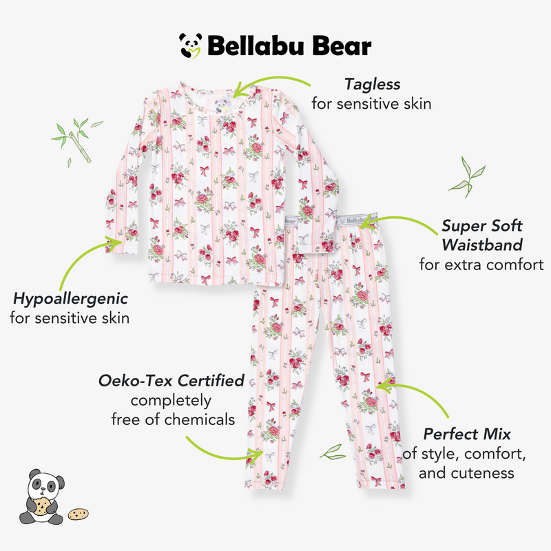 Floral Stripes Bamboo Kids Pajamas