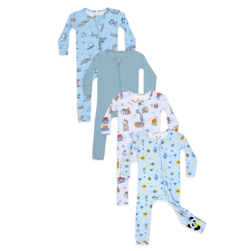 Boys Starter Bundle - Bamboo Convertible Footies