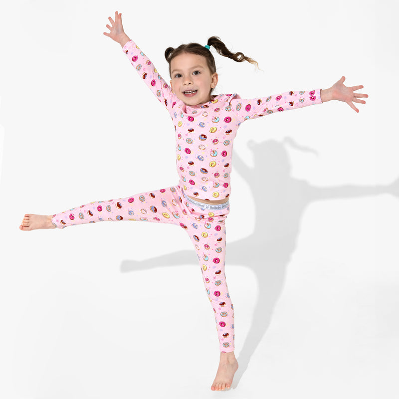 Pink Space Donut Bamboo Kids Pajamas