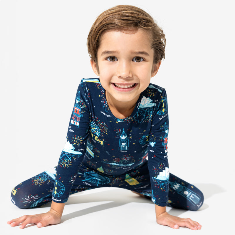 New Year's Worldwide Countdown Bamboo Kids Pajamas
