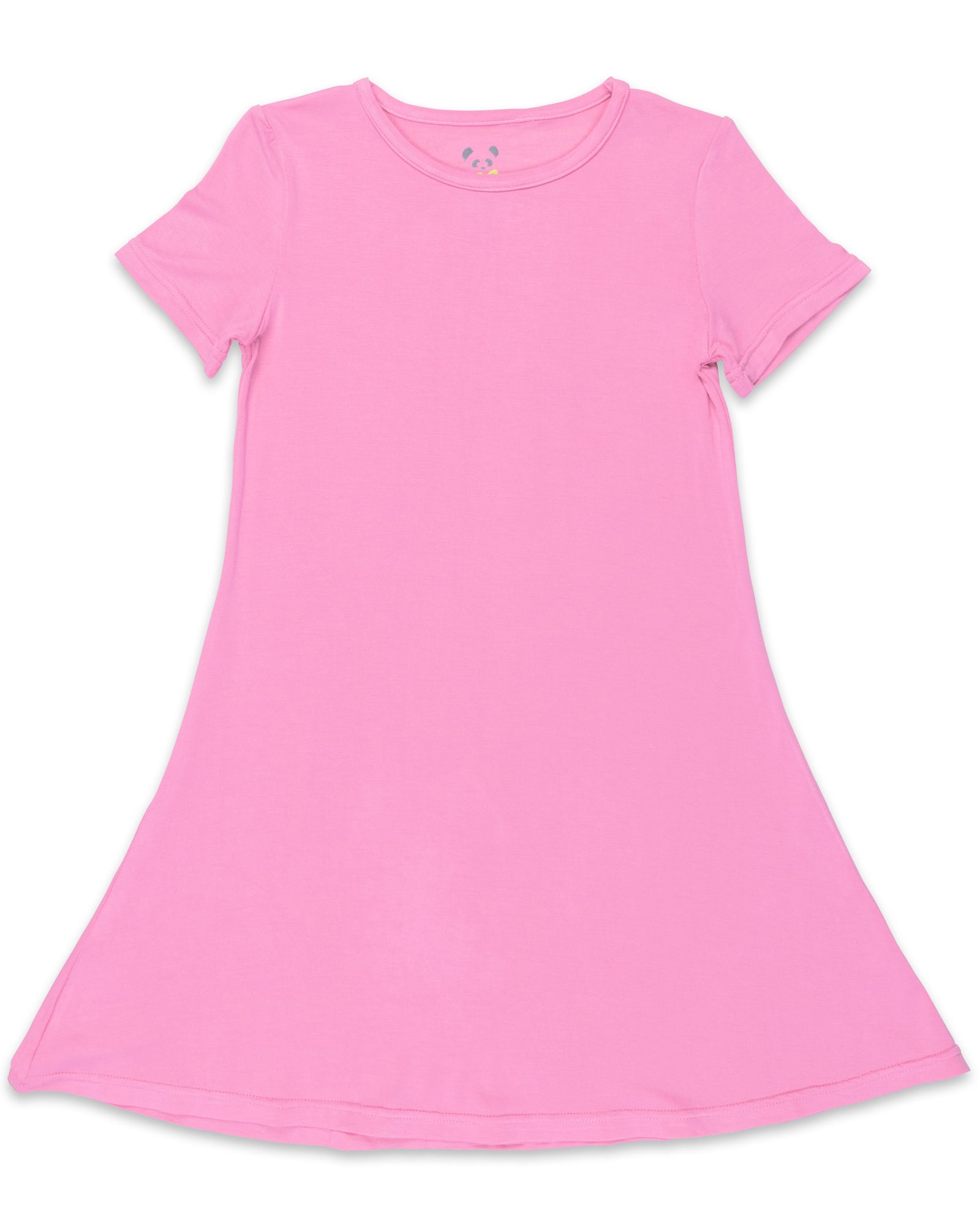 Bubblegum Pink Bamboo Girls' Short Sleeve Dress