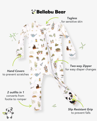 Bunny Garden Bamboo Convertible Footie