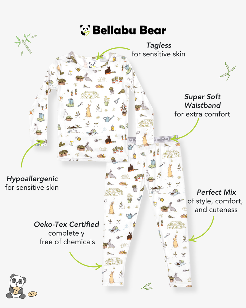 Bunny Garden Bamboo Kids Pajamas