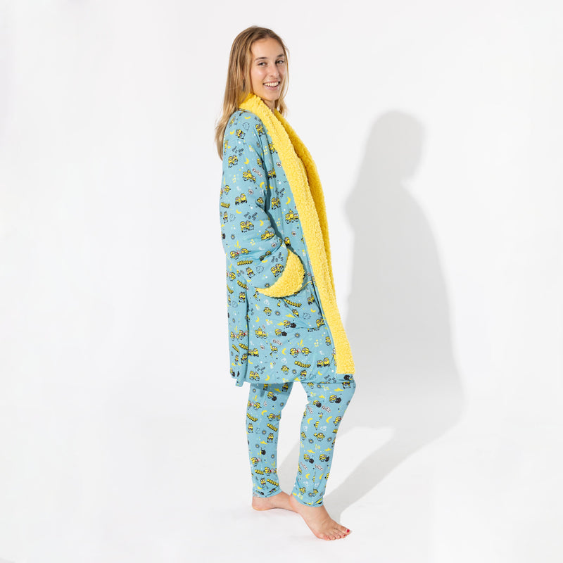Minions Bello Banana Bamboo Adult Sherpa Bathrobe