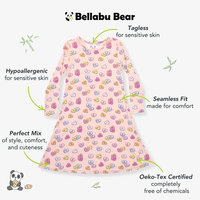 Candy Hearts Pink Bamboo Girls' Long Sleeve Dress