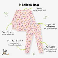 Candy Hearts Pink Bamboo Kids Pajamas