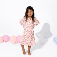 Candy Hearts Pink Bamboo Girls' Long Sleeve Dress