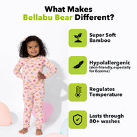 Candy Hearts Pink Bamboo Kids Pajamas